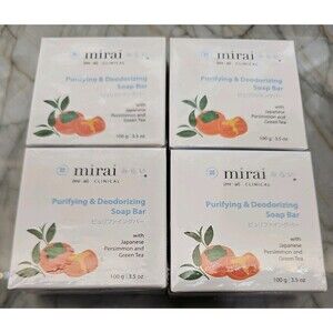 Qty4 Mirai Clinical Persimmon Soap Bar (100g) Body Purifying Deodorizing Nonenal